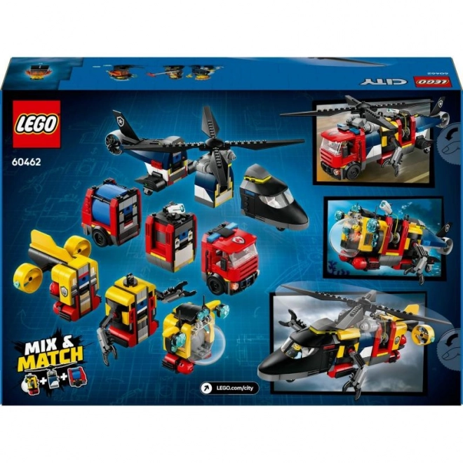 LEGO® City 60462 Remix: Helikopter, gasilsko vozilo in podmornica