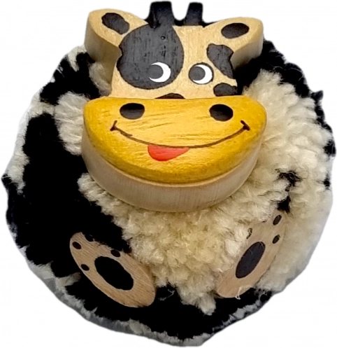 lesena magnetka krava s pomponom 2Kids Toys