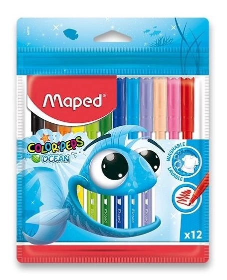 Komplet barvnih flomastrov MAPED Color'Peps Ocean 12 kosov