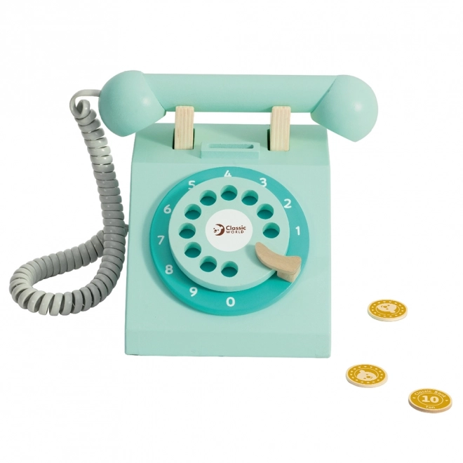 Klasični leseni telefon za otroke