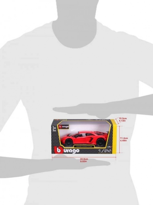 Bburago Lamborghini Aventador SV Coupe 1:24 rdeč
