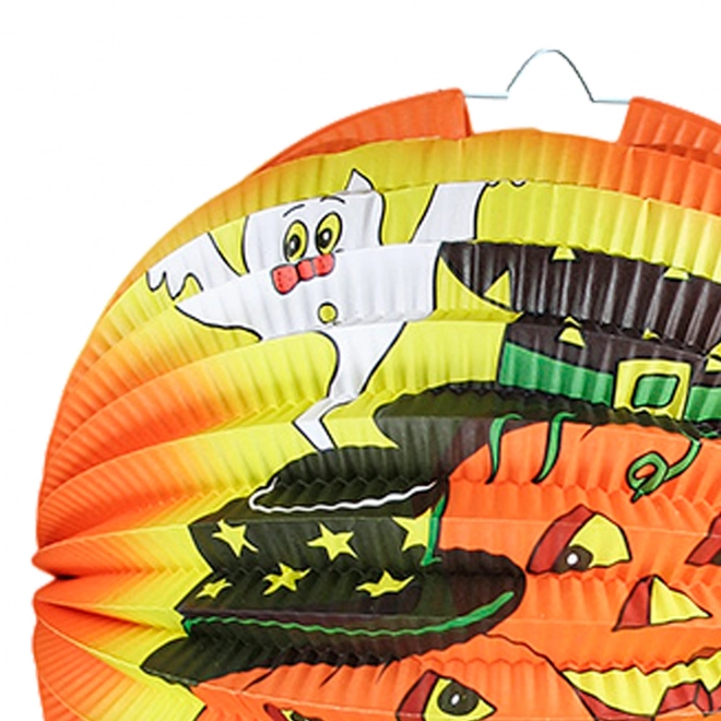 Lampijon Halloween vesela buča 15 cm z lučko 40 cm