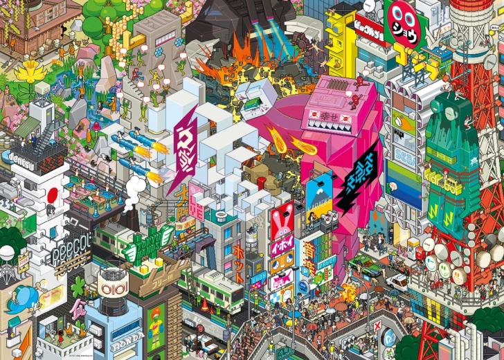 Sestavljanka 1000 koščkov Pixorama – Tokio