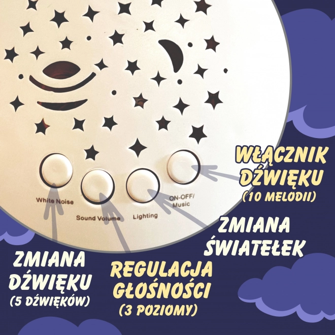 Woopie Baby pomirjujoči plišast medvedek s projektorjem 2v1