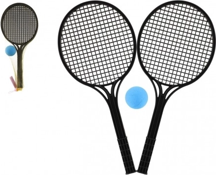 Komplet za soft tenis s črnimi loparji in žogico