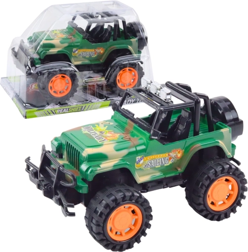 Velik otroški vojaški terenski avto off-road – zelen
