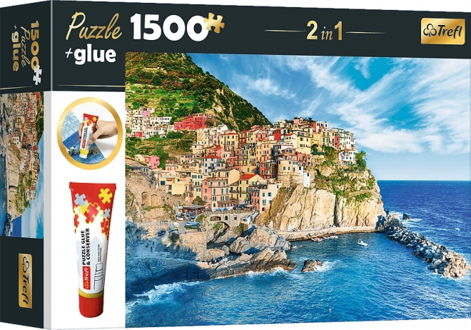 Komplet sestavljanke Manarola, Ligurija, Italija 1500 koščkov z lepilom