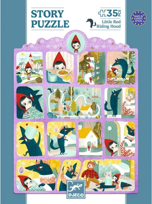 Puzzle z zgodbo Rdeča kapica 35 kosov