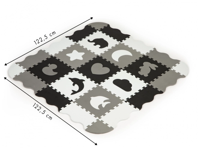 ECOTOYS Penaste puzzle Živali in oblike črno-bela SX z robom