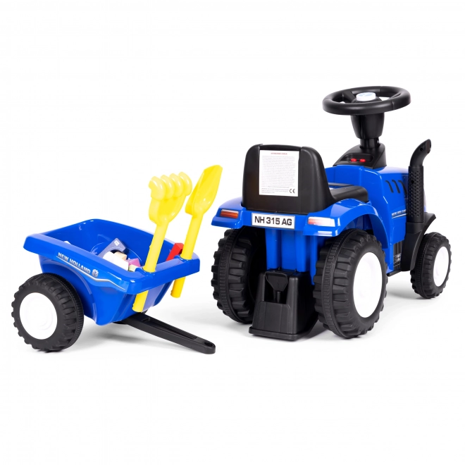 Otroški traktor s prikolico, interaktivni volan, zvoki – Modra