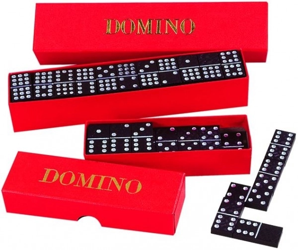 Domino družabna igra les 28 kos v škatlici 15,5x3,5x5cm