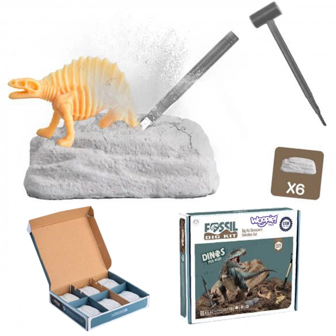 WOOPIE komplet izkopavanj 6v1 dinozavrski skeleti malega arheologa