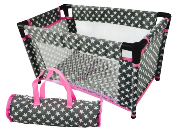 Posteljica za punčke Alice Star Bed v sivo-roza barvi