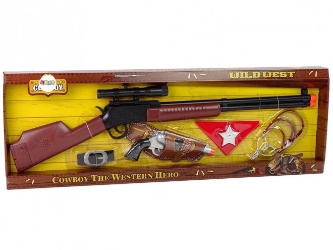 Kavbojski šerifovski komplet Puška Revolver