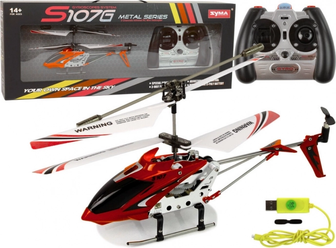 RC helikopter z giroskopom SYMA S107G rdeč