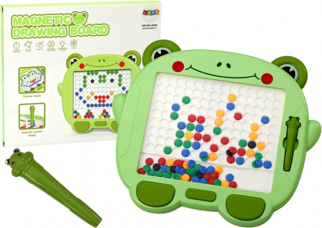 Izobraževalna magnetna tabla Žabica risalna podloga Puzzle Zelene kroglice