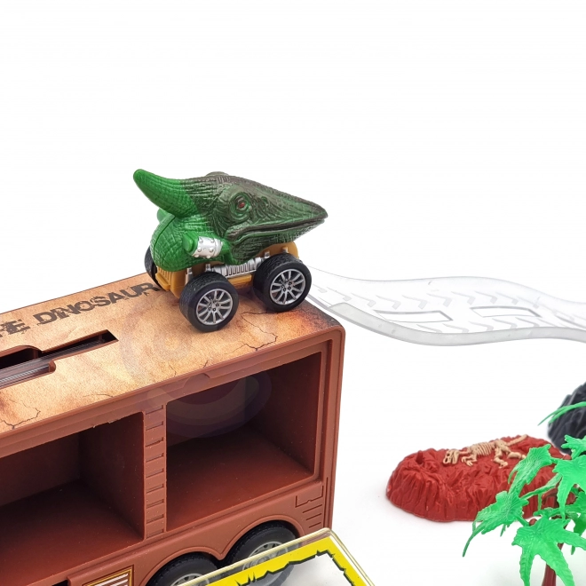 Dinozavrski tovornjak s izstreljevalnikom in avtomobilčki