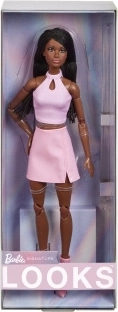 Barbie Looks Punčka v Rožnatem Oblekcu s Kitkami