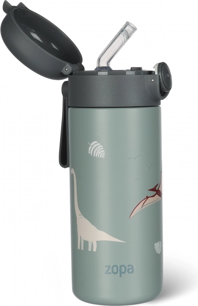 Termovka za tekočine s slamico in silikonskim držalom 350 ml, Dino