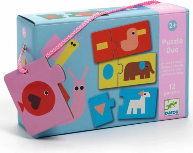 DJECO Duo Puzzle - Oblike in živali