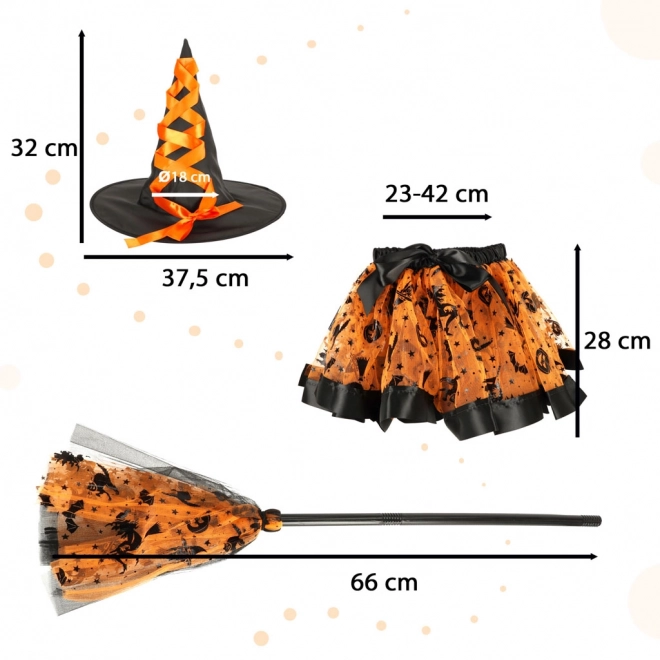 Pustni kostum čarovnica oranžna