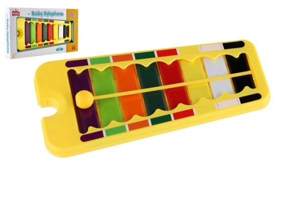Ksilofon plast/kov 24cm s palico v škatli 29x16x3cm