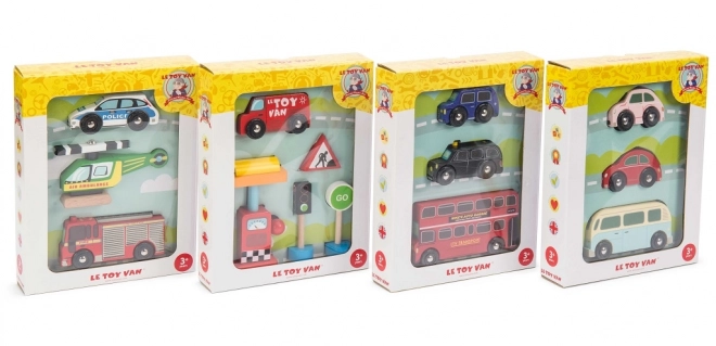 Le Toy Van komplet lesenih reševalnih avtomobilčkov