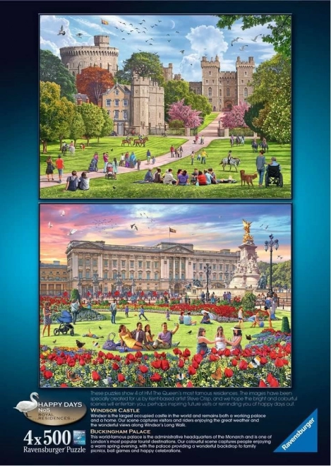 Ravensburger puzzle Kraljevske rezidence Velike Britanije 4x500 kosov