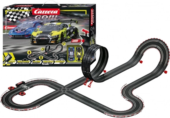 Avtocesta Carrera GO GT super challenge 6,3 m z Audi R8 LMS GT3 in Lamborghinijem Huracán