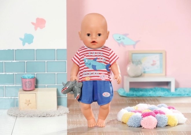 BABY born Pižamka in copatki, modri, 43 cm