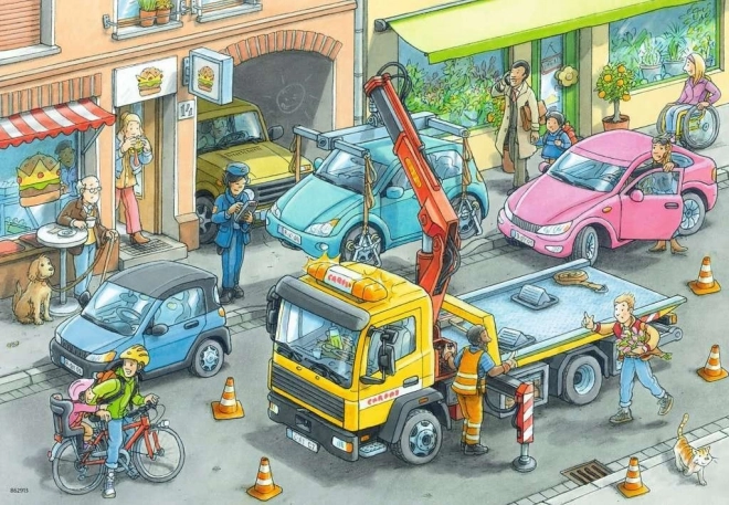 Ravensburger sestavljanka Smetarji in Vlečno vozilo 2x24 kosov