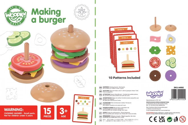 Lesena restavracija za burgerje WOOPIE GREEN za otroke