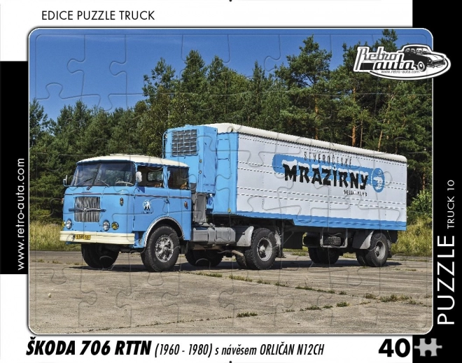 Sestavljanka Retro vozila Tovornjak Škoda 706 RTTN s prikolico Orličan N12CH 40 kosov