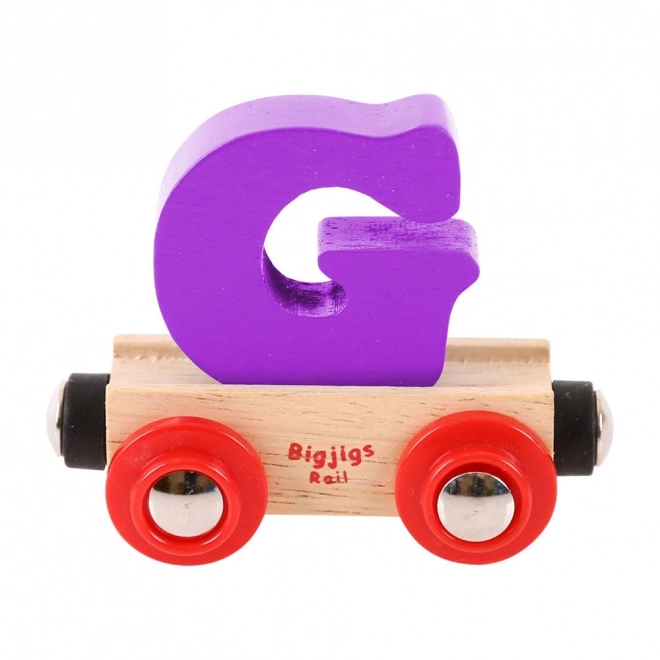 Bigjigs Rail leseni vagon - črka G