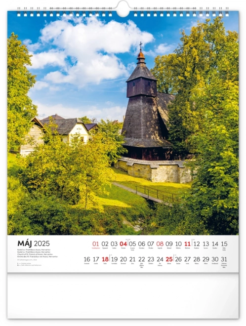 NOTIQUE Stenski koledar Čarobna Slovenija 2025, 30 x 34 cm