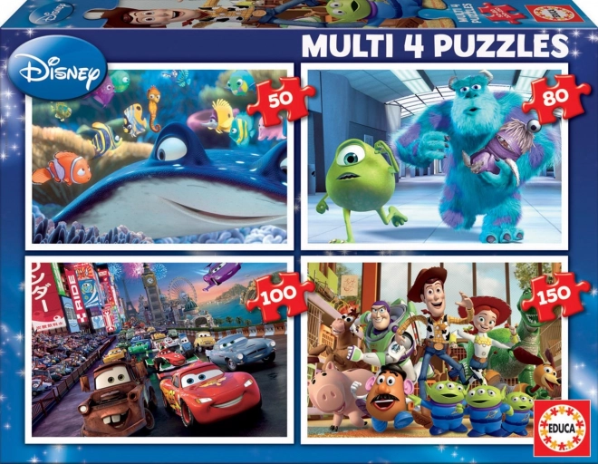 EDUCA Sestavljanka Disney Pixar Mix 4v1 (50,80,100,150 kosov)