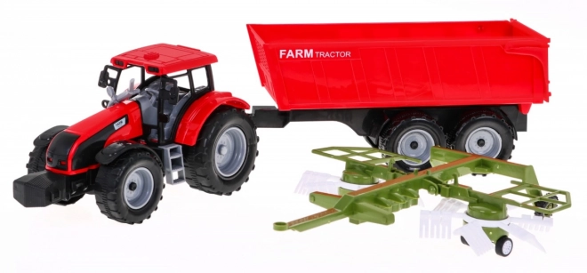 Traktor za nakladanje sena z nakladalnikom za otroke 3+ Premični deli + Trenja pogona