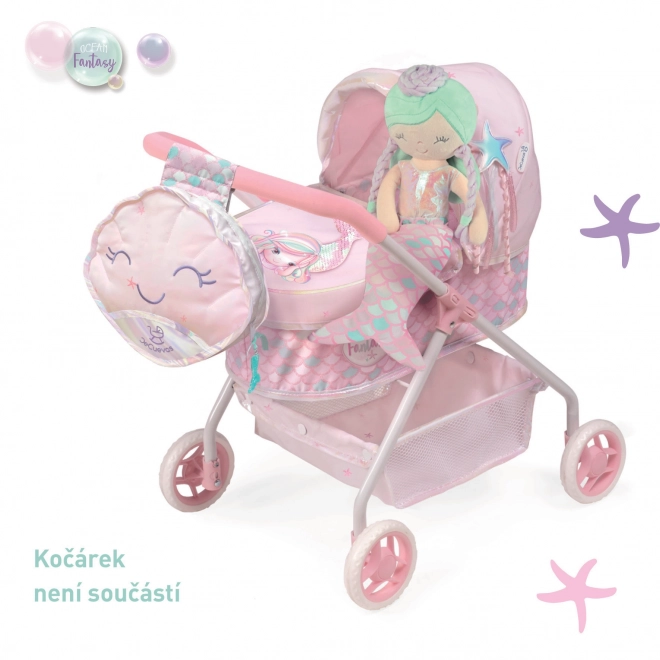 DeCuevas 20041 Mehka punčka 2v1 OCEAN FANTASY - 36 cm s posteljico