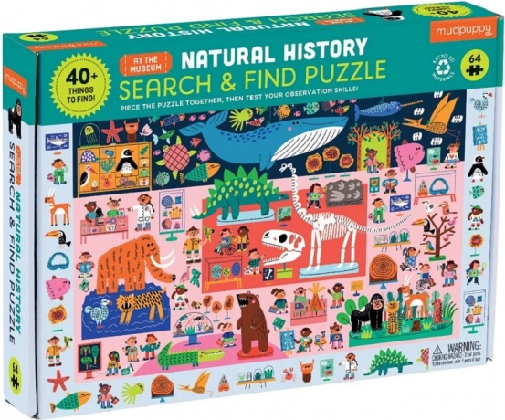 Mudpuppy puzzle Sestavljaj in išči Prirodoslovni muzej 64 kosov