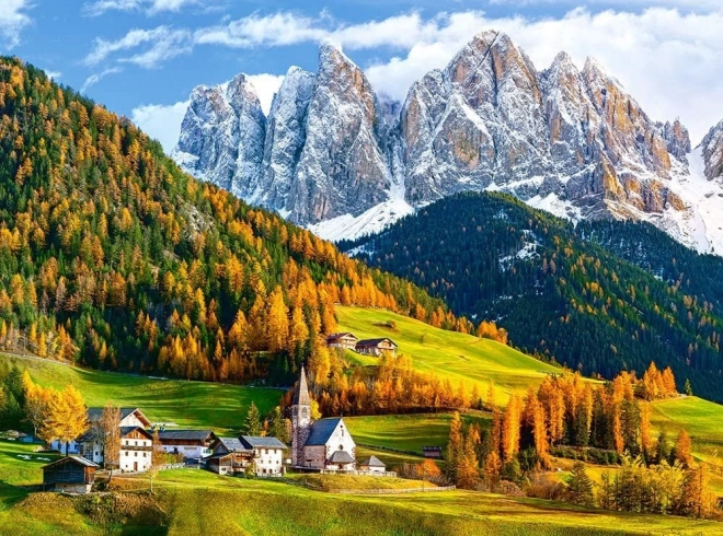 Sestavljanka 2000 koščkov – cerkev sv. Magdalene, Dolomiti