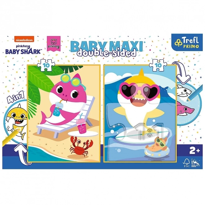 Baby MAXI 2x10 kosov sestavljanka Vesel dan morskega psa, Baby Shark
