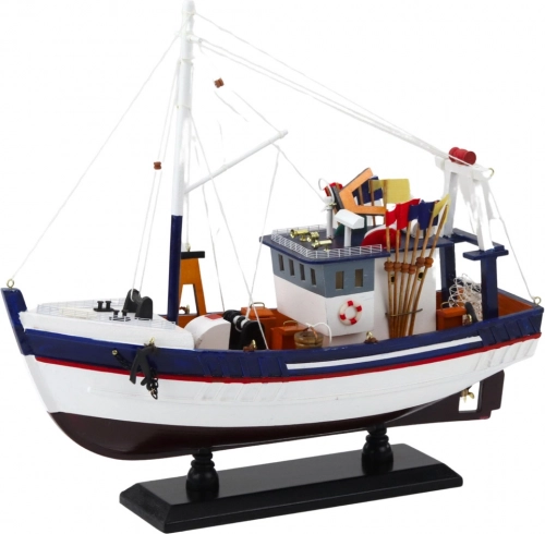 Dekorativni model ribiške ladje z opremo 37x34 cm