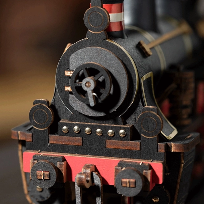 RoboTime 3D lesena zloženka Vintage parna lokomotiva