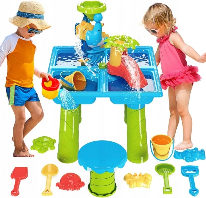 Woopie namizna vodna igrača 2v1 peskovnik s stolčkom XL Aquapark