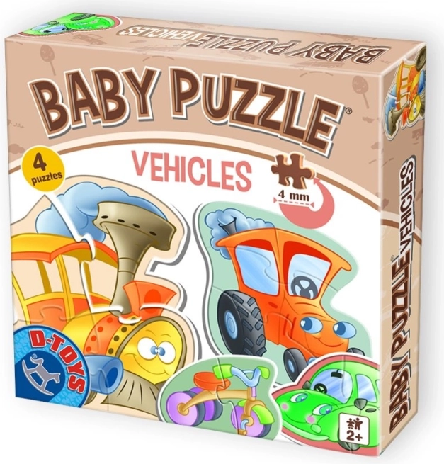 Otroški puzzle prevozna sredstva 4v1 (2–4 koščki) od D-Toys