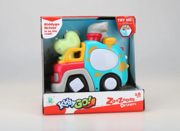 kiddy go! avtomobilček z dinozavrom z lučkami in zvoki