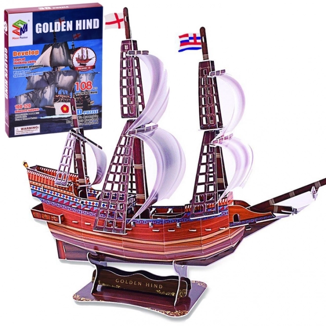 3D Puzzle ladja Golden Hind