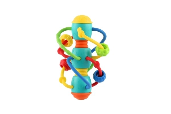 Ropotuljica/živka spirala s kroglicami plastika 16x10cm v škatli 17x20x10cm 6m+