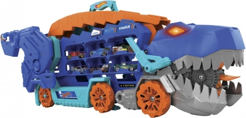 Hot Wheels T-Rex Mega Transporter – dinozavrski transporter in dirkalna proga