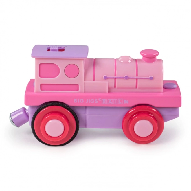 Bigjigs Rail Električna lokomotiva Močna roza